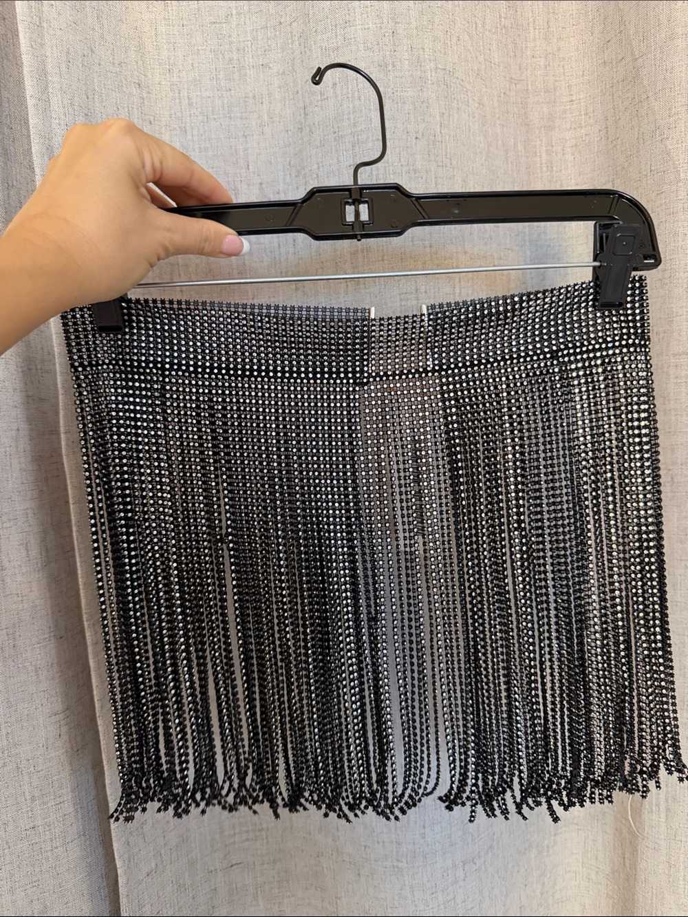 NEW 12th Tribe Black Beaded Fringe Hair Accessory